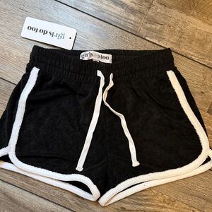 NWT Black and White Terry Cloth Shorts